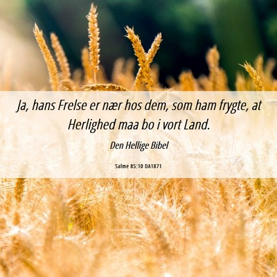Picture 06 - Salme 85:10 DA1871 - Ja, hans Frelse er nær hos dem, som ham frygte, - Bible Verse Picture