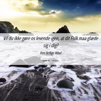 Picture 06 - Salme 85:7 DA1871 - Vil du ikke gøre os levende igen, at dit Folk - Bible Verse Picture