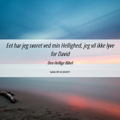 Picture 06 - Salme 89:36 DA1871 - Eet har jeg svoret ved min Hellighed, jeg vil - Bible Verse Picture