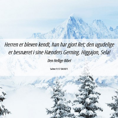 Picture 06 - Salme 9:17 DA1871 - Herren er bleven kendt, han har gjort Ret; den - Bible Verse Picture