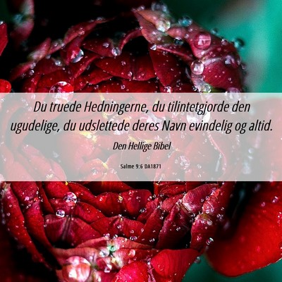 Picture 06 - Salme 9:6 DA1871 - Du truede Hedningerne, du tilintetgjorde den - Bible Verse Picture