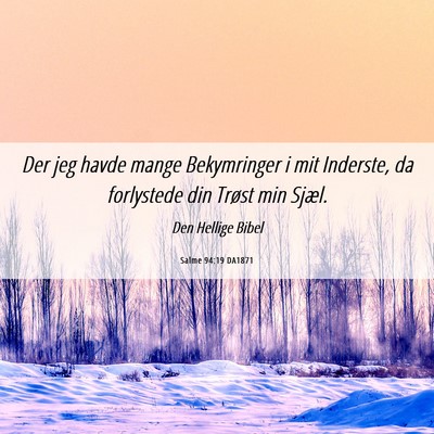 Picture 06 - Salme 94:19 DA1871 - Der jeg havde mange Bekymringer i mit Inderste, - Bible Verse Picture