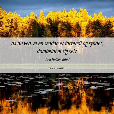 Picture 06 - Titus 3:11 DA1871 - da du ved, at en saadan er forvendt og synder, - Bible Verse Picture