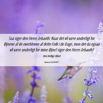 Picture 06 - Zakarias 8:6 DA1871 - Saa siger den Herre Zebaoth: Naar det vil være - Bible Verse Picture