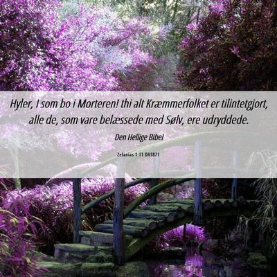 Picture 06 - Zefanias 1:11 DA1871 - Hyler, I som bo i Morteren! thi alt - Bible Verse Picture