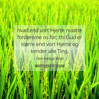 Picture 07 - 1 Johannes 3:20 DA1871 - hvad end vort Hjerte maatte fordømme os for; thi - Bible Verse Picture