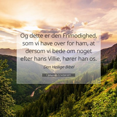 Picture 07 - 1 Johannes 5:14 DA1871 - Og dette er den Frimodighed, som vi have over for - Bible Verse Picture
