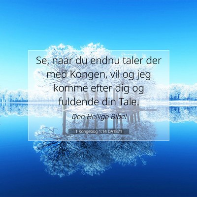 Picture 07 - 1 Kongebog 1:14 DA1871 - Se, naar du endnu taler der med Kongen, vil og - Bible Verse Picture