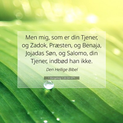 Picture 07 - 1 Kongebog 1:26 DA1871 - Men mig, som er din Tjener, og Zadok, Præsten, - Bible Verse Picture