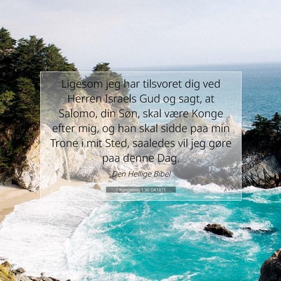 Picture 07 - 1 Kongebog 1:30 DA1871 - Ligesom jeg har tilsvoret dig ved Herren Israels - Bible Verse Picture