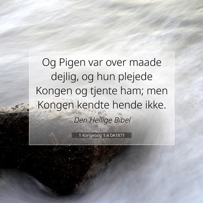 Picture 07 - 1 Kongebog 1:4 DA1871 - Og Pigen var over maade dejlig, og hun plejede - Bible Verse Picture