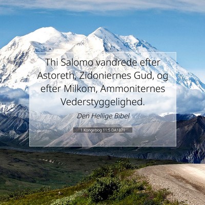 Picture 07 - 1 Kongebog 11:5 DA1871 - Thi Salomo vandrede efter Astoreth, Zidoniernes - Bible Verse Picture