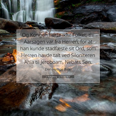 Picture 07 - 1 Kongebog 12:15 DA1871 - Og Kongen hørte ikke Folket; thi Aarsagen var - Bible Verse Picture
