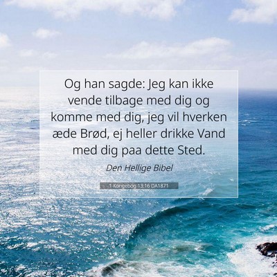 Picture 07 - 1 Kongebog 13:16 DA1871 - Og han sagde: Jeg kan ikke vende tilbage med dig - Bible Verse Picture