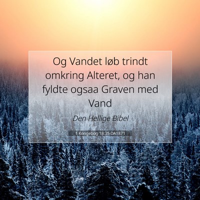 Picture 07 - 1 Kongebog 18:35 DA1871 - Og Vandet løb trindt omkring Alteret, og han - Bible Verse Picture