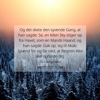 Picture 07 - 1 Kongebog 18:44 DA1871 - Og det skete den syvende Gang, at han sagde: Se, - Bible Verse Picture