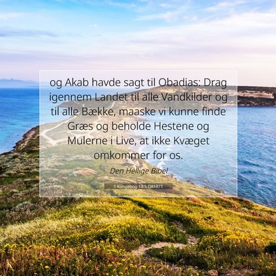 Picture 07 - 1 Kongebog 18:5 DA1871 - og Akab havde sagt til Obadias: Drag igennem - Bible Verse Picture