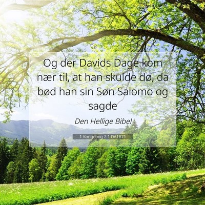 Picture 07 - 1 Kongebog 2:1 DA1871 - Og der Davids Dage kom nær til, at han skulde - Bible Verse Picture