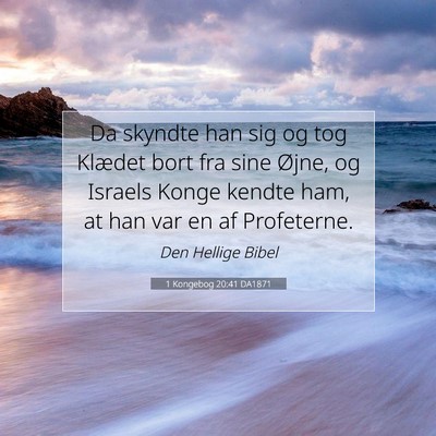 Picture 07 - 1 Kongebog 20:41 DA1871 - Da skyndte han sig og tog Klædet bort fra sine - Bible Verse Picture