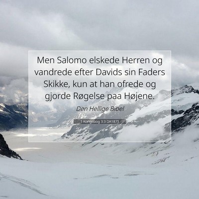 Picture 07 - 1 Kongebog 3:3 DA1871 - Men Salomo elskede Herren og vandrede efter - Bible Verse Picture