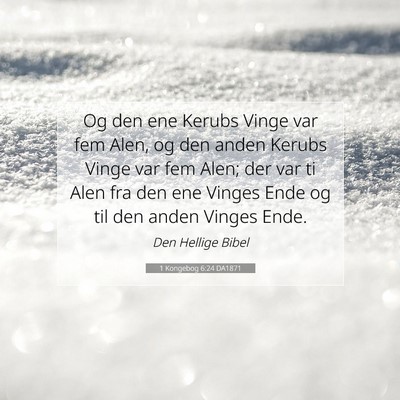 Picture 07 - 1 Kongebog 6:24 DA1871 - Og den ene Kerubs Vinge var fem Alen, og den - Bible Verse Picture