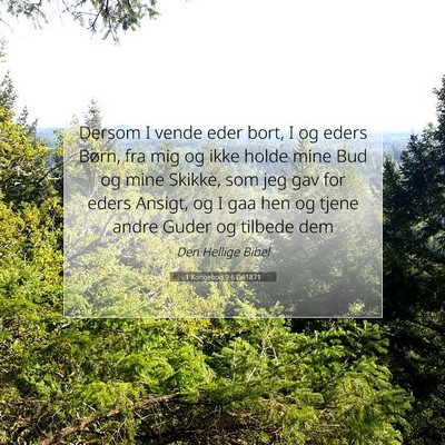 Picture 07 - 1 Kongebog 9:6 DA1871 - Dersom I vende eder bort, I og eders Børn, fra - Bible Verse Picture