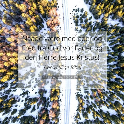 Picture 07 - 1 Korintherne 1:3 DA1871 - Naade være med eder og Fred fra Gud vor Fader og - Bible Verse Picture