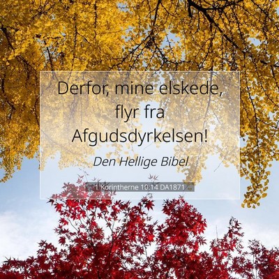 Picture 07 - 1 Korintherne 10:14 DA1871 - Derfor, mine elskede, flyr fra - Bible Verse Picture