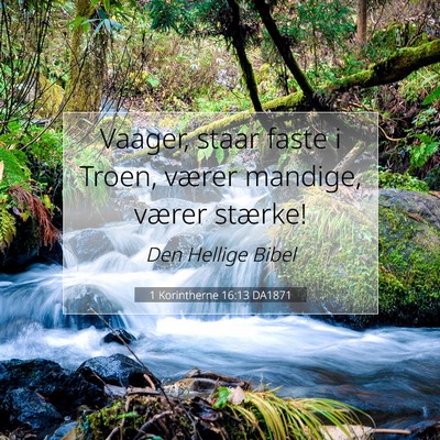 Picture 07 - 1 Korintherne 16:13 DA1871 - Vaager, staar faste i Troen, værer mandige, - Bible Verse Picture