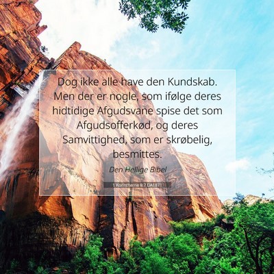 Picture 07 - 1 Korintherne 8:7 DA1871 - Dog ikke alle have den Kundskab. Men der er - Bible Verse Picture