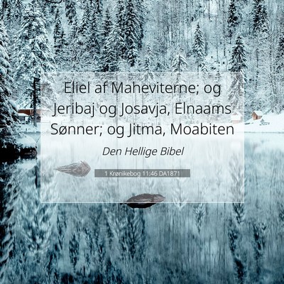 Picture 07 - 1 Krønikebog 11:46 DA1871 - Eliel af Maheviterne; og Jeribaj og Josavja, - Bible Verse Picture