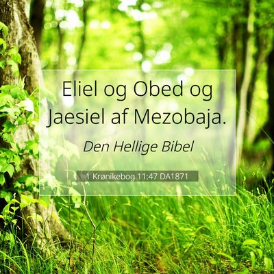 Picture 07 - 1 Krønikebog 11:47 DA1871 - Eliel og Obed og Jaesiel af - Bible Verse Picture