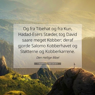 Picture 07 - 1 Krønikebog 18:8 DA1871 - Og fra Tibehat og fra Kun, Hadad-Esers Stæder, - Bible Verse Picture