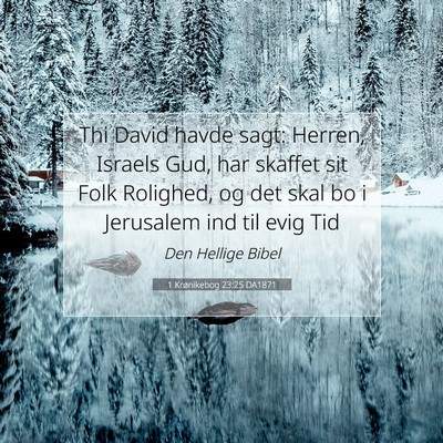 Picture 07 - 1 Krønikebog 23:25 DA1871 - Thi David havde sagt: Herren, Israels Gud, har - Bible Verse Picture