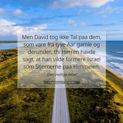 Picture 07 - 1 Krønikebog 27:23 DA1871 - Men David tog ikke Tal paa dem, som vare fra tyve - Bible Verse Picture