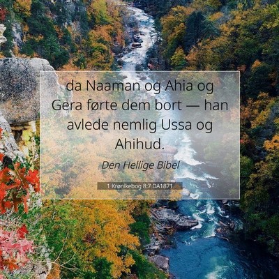 Picture 07 - 1 Krønikebog 8:7 DA1871 - da Naaman og Ahia og Gera førte dem bort — han - Bible Verse Picture