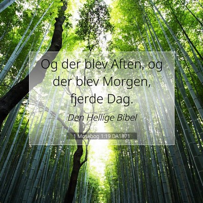 Picture 07 - 1 Mosebog 1:19 DA1871 - Og der blev Aften, og der blev Morgen, fjerde - Bible Verse Picture