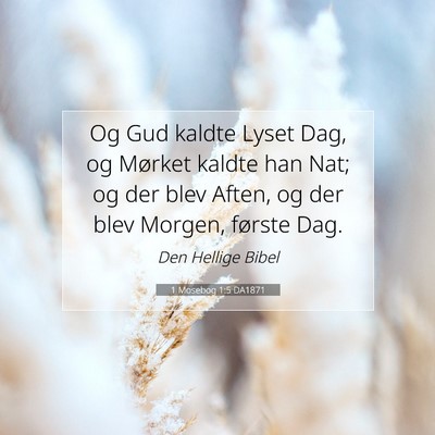 Picture 07 - 1 Mosebog 1:5 DA1871 - Og Gud kaldte Lyset Dag, og Mørket kaldte han - Bible Verse Picture
