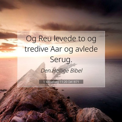 Picture 07 - 1 Mosebog 11:20 DA1871 - Og Reu levede to og tredive Aar og avlede - Bible Verse Picture