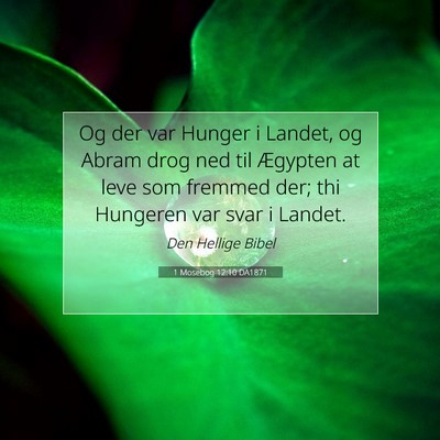 Picture 07 - 1 Mosebog 12:10 DA1871 - Og der var Hunger i Landet, og Abram drog ned til - Bible Verse Picture
