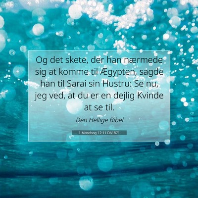 Picture 07 - 1 Mosebog 12:11 DA1871 - Og det skete, der han nærmede sig at komme til - Bible Verse Picture