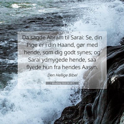 Picture 07 - 1 Mosebog 16:6 DA1871 - Da sagde Abram til Sarai: Se, din Pige er i din - Bible Verse Picture