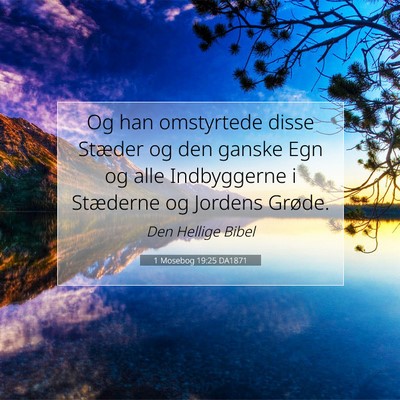 Picture 07 - 1 Mosebog 19:25 DA1871 - Og han omstyrtede disse Stæder og den ganske Egn - Bible Verse Picture