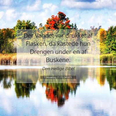 Picture 07 - 1 Mosebog 21:15 DA1871 - Der Vandet var drukket af Flasken, da kastede hun - Bible Verse Picture
