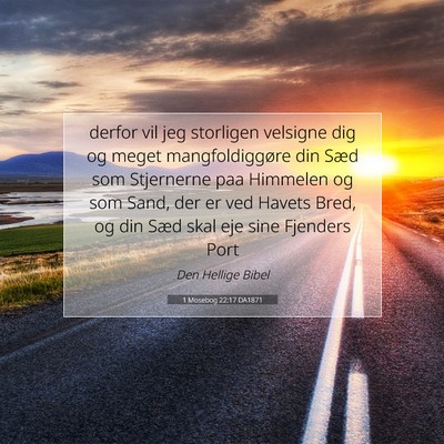 Picture 07 - 1 Mosebog 22:17 DA1871 - derfor vil jeg storligen velsigne dig og meget - Bible Verse Picture