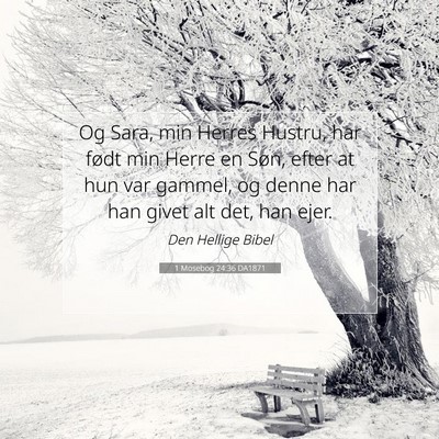 Picture 07 - 1 Mosebog 24:36 DA1871 - Og Sara, min Herres Hustru, har født min Herre - Bible Verse Picture