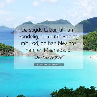Picture 07 - 1 Mosebog 29:14 DA1871 - Da sagde Laban til ham: Sandelig, du er mit Ben - Bible Verse Picture