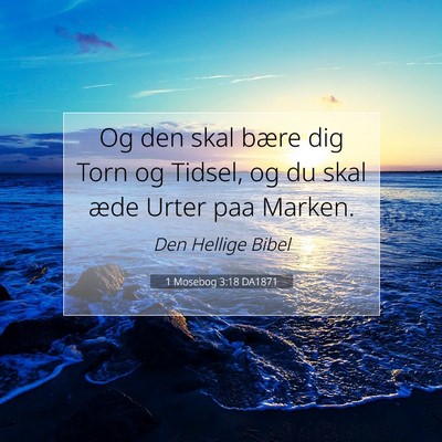Picture 07 - 1 Mosebog 3:18 DA1871 - Og den skal bære dig Torn og Tidsel, og du skal - Bible Verse Picture