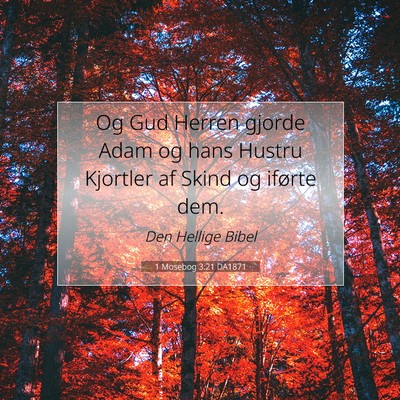 Picture 07 - 1 Mosebog 3:21 DA1871 - Og Gud Herren gjorde Adam og hans Hustru Kjortler - Bible Verse Picture