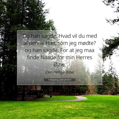 Picture 07 - 1 Mosebog 33:8 DA1871 - Og han sagde: Hvad vil du med al denne Hær, som - Bible Verse Picture